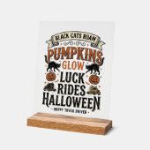 Chemise de chauffeur de camion Halloween avec chat (Angle)