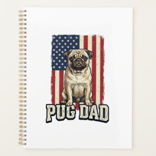 Chemise de chien à gravure vintage patriotique Pug