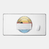 Chemise de chien de coucher de soleil rétro teckel (Clavier et souris)