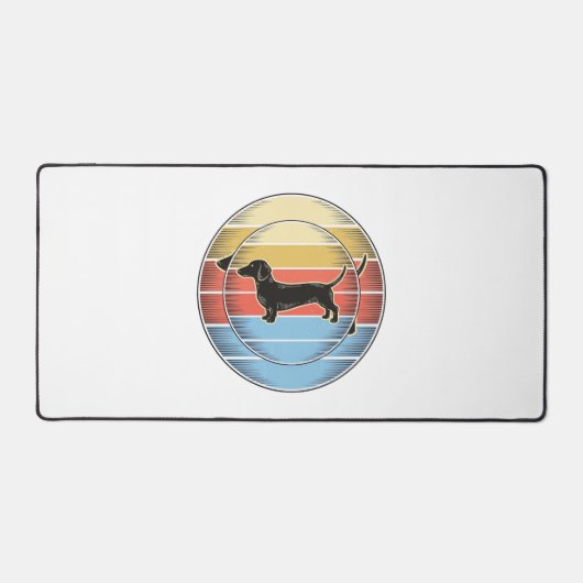 Chemise de chien de coucher de soleil rétro teckel (Recto)