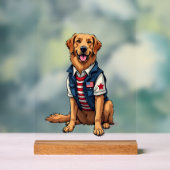 Chemise de chien de service patriotique Golden Ret (Neutre)