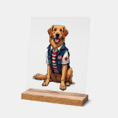Chemise de chien de service patriotique Golden Ret (Angle)