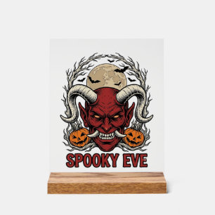 Chemise de Démon Halloween avec Gravure Vintage Ci