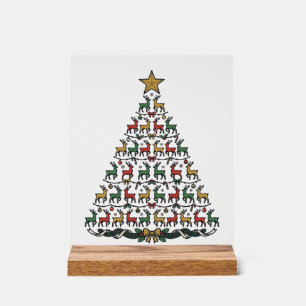 Chemise de gravure vintage d'arbre de Noël de renn