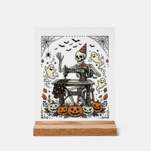 Chemise de machine à coudre squelette Halloween Vi