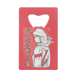 Chemise de Noël Anime, Fille avec Chapeau de Noël