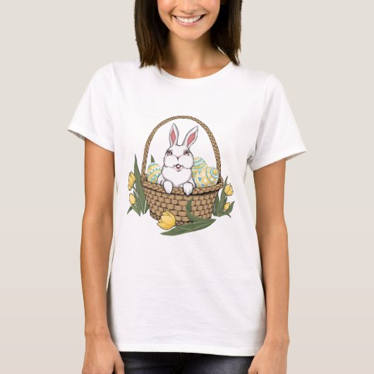 Chemise de panier de lapin de Pâques de T-shirt de (Devant)
