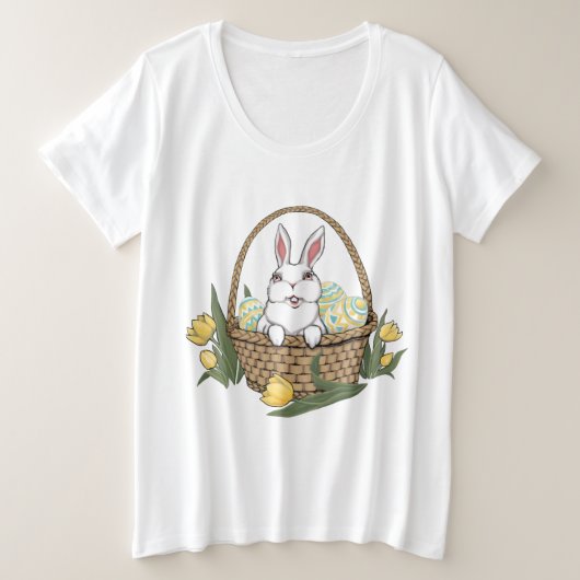 Chemise de Pâques Pâques Panier de lapin Dames T-s (Design devant)