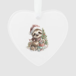 Chemise de paresseux chapeau de Noël de père Noël