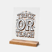 Chemise de professeur Halloween Trick Or Teach vin (Angle)