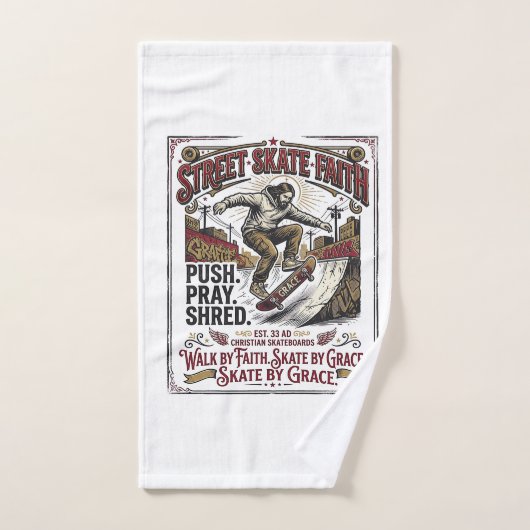 Chemise de skate longboard Jésus chrétien (Serviette à main)