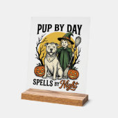 Chemise de sorcière de chien d'Halloween Gravure v (Angle)