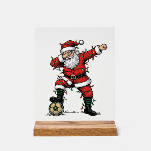 Chemise de sport de Noël Vintage Santa Soccer_1
