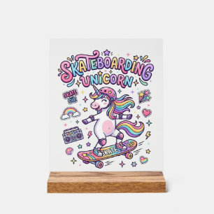 Chemise de typographie gras de licorne de skateboa