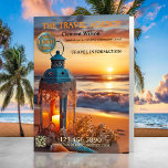 Chemise Dossier Agence de voyage en lune de miel Romantic Beach<br><div class="desc">Dossier de poche avec une scène de plage romantique au coucher du soleil avec une lanterne et des coquillages illuminés aux bougies. Un logo et un modèle de code QR sont ajoutés pour votre commodité et sont optionnels. Idéal pour une agence de voyage en lune de miel ou toute personne...</div>