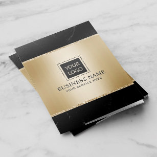 Chemise Dossier Ajoutez votre logo Modern Gold & Black Marble Busi