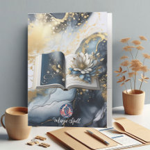 Calligraphie moderne Magie Spell Book Mystic Logo