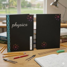 Classeur d'atome de physique noir personnalisé