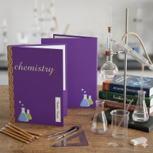 Classeur de chimie violet personnalisé pour l'écol