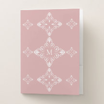 Custom Initial Dusty Rose Vector Pattern