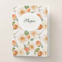 Design floral élégant pêche et crème