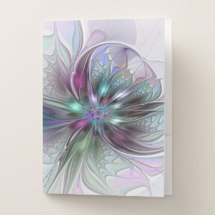 Chemise Dossier Imaginaire coloré Abstrait Fleur fractale moderne