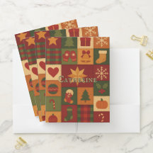 Parcelle rouge vert Patchwork Rustique Ferme Flora