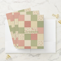 Patchwork rose vert Quilt Rustique Agritourisme Fl