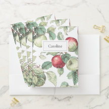 Rouge vert pomme Motif Aquarelle Russe