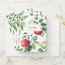 Rouge vert pomme Motif Aquarelle Russe