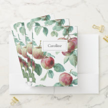 Rouge vert pomme Motif Aquarelle Russe
