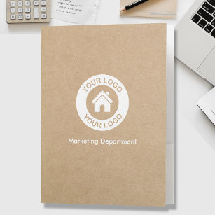 Chemise Dossier Style papier Kraft pour logo d'entreprise personna