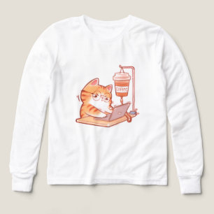 Chemise drôle de chat de café, programmeur surmené