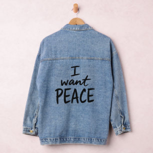 Chemise en jean avec design “Je veux la paix”