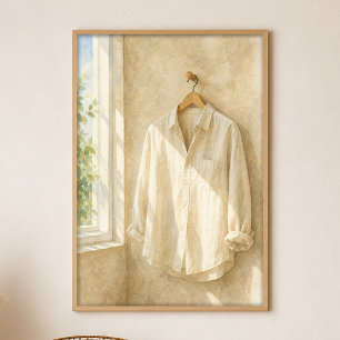 Chemise en Lin Près de la Fenêtre Gouache Affiche