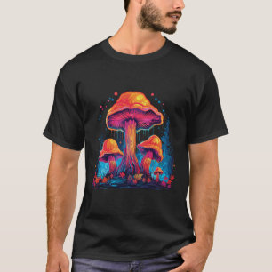 Chemise en T-shirt d'art foncé avec des champignon