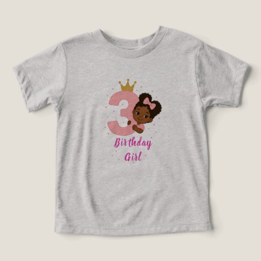 Chemise fille 3e anniversaire avec bébé doux (Design Recto)