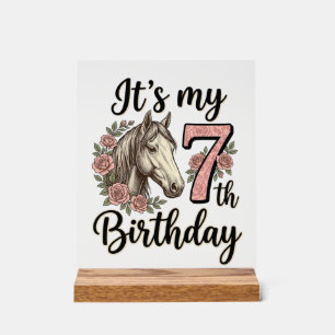 Chemise Fille 7ème Anniversaire Cheval Floral Vint