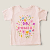 Chemise Fille "Flower Power" pour Tout-Petits et J (Design Recto)