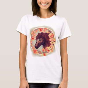 Chemise Fleur Cheval Châtaigne T-Shirt