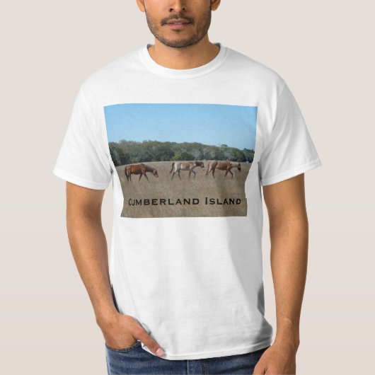 Chemise GA de T-shirt de chevaux sauvages d'île de (Devant)