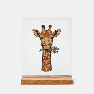 Chemise Girafe Gravée Vintage Avec Fleurs_1