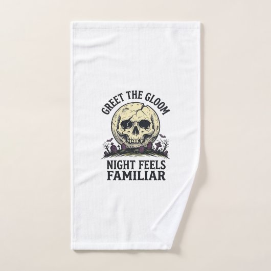 Chemise graphique de crâne de lune effrayant Hallo (Serviette à main)