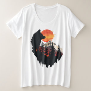 Chemise graphique du coucher de soleil majestueux 