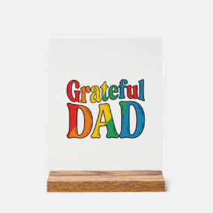 Chemise Grateful Dad Vintage Rainbow Typography_1