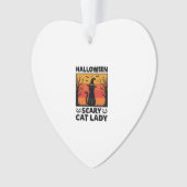 Chemise Halloween Dame de chat effrayant Gravure V (devant)
