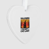 Chemise Halloween Dame de chat effrayant Gravure V (devant)