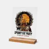 Chemise Halloween Gravure Vintage Fête de Chat Eff (Angle)