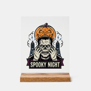 Chemise Halloween Monstre avec Gravure de Lune de