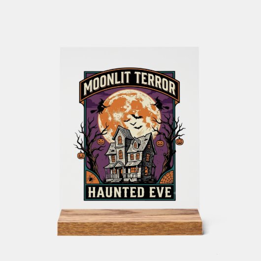 Chemise Haunted Moon Gravure Vintage Halloween Gra (Recto)